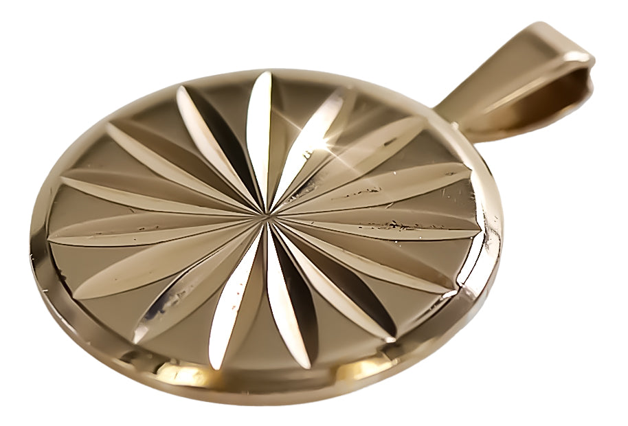 Vintage Circle Pendant in 14K Rose Gold (vpn004) — view 4