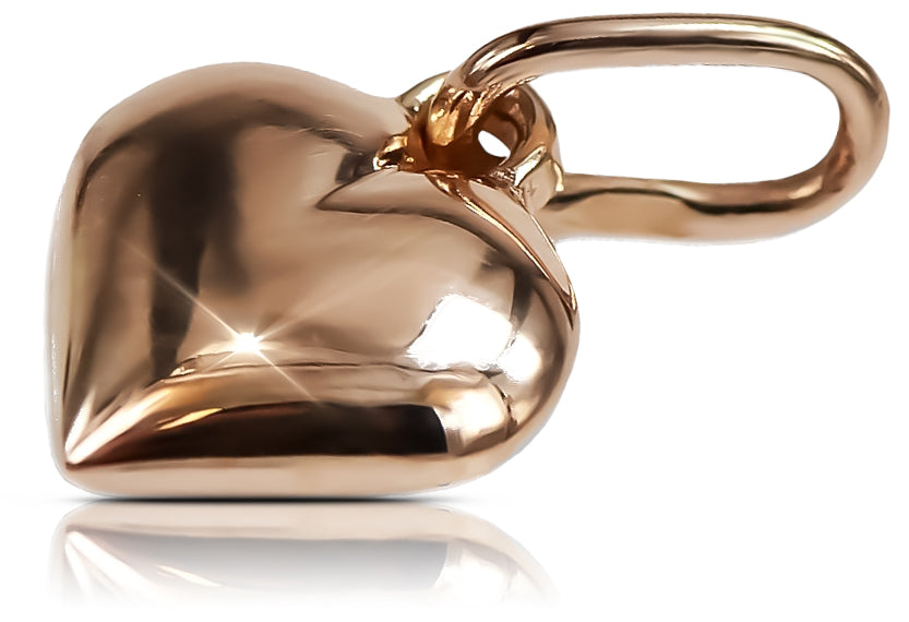 Vintage Heart Pendant in 14K Rose Gold (vpn024) — close-up of the stone and setting