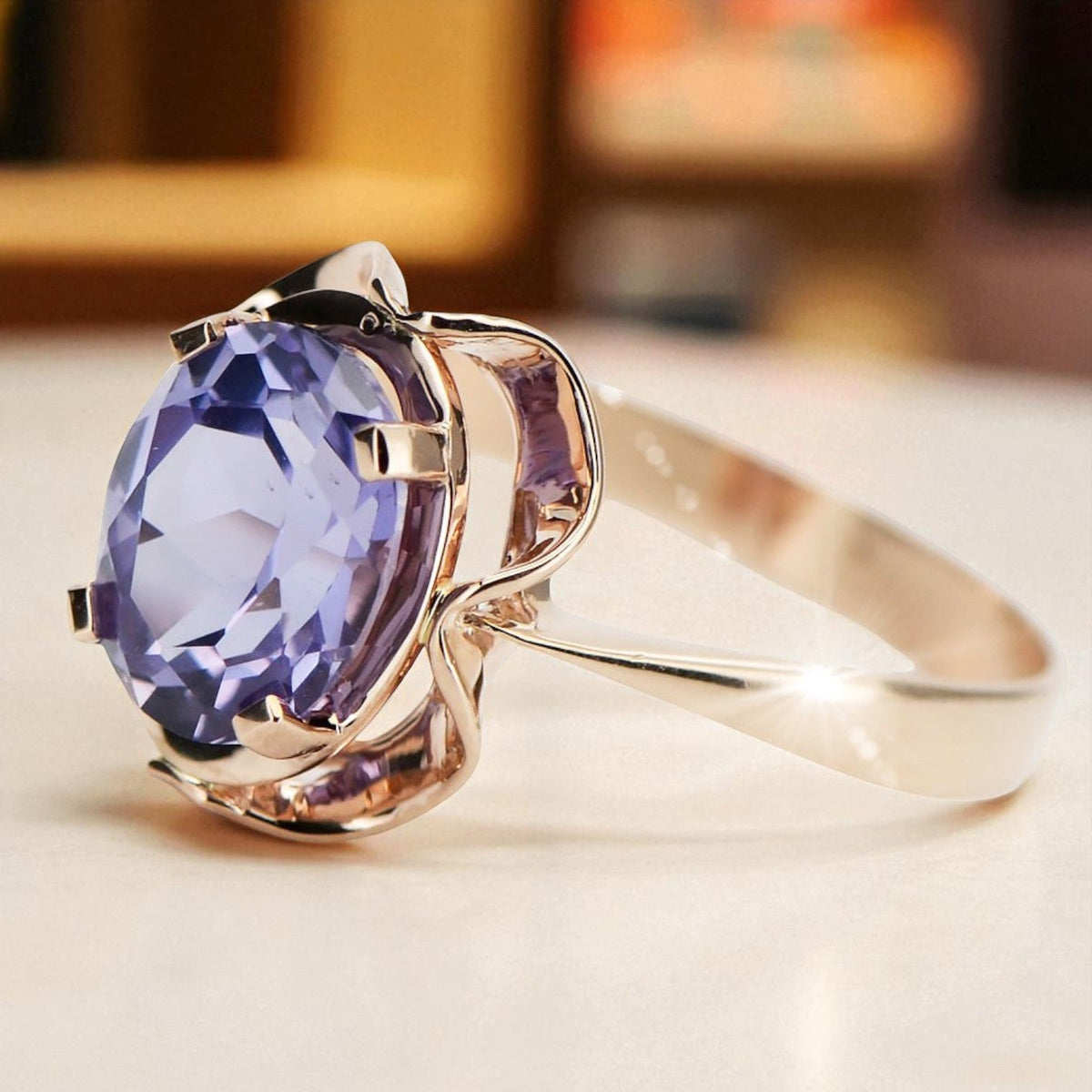 Vintage Alexandrite Ring in 14K Rose Gold (vrc206r-ax)