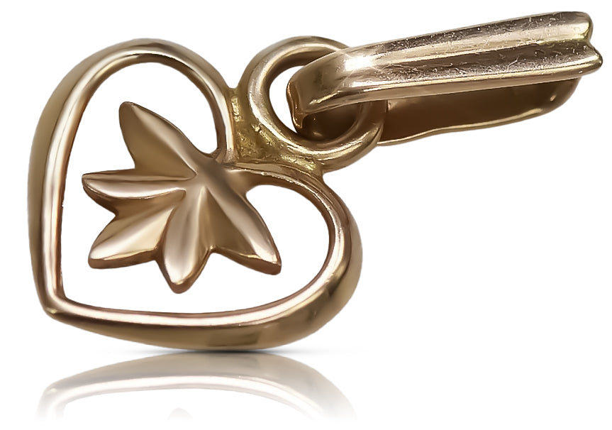 Vintage Heart Pendant in 14K Rose Gold (vpn053) — view 4