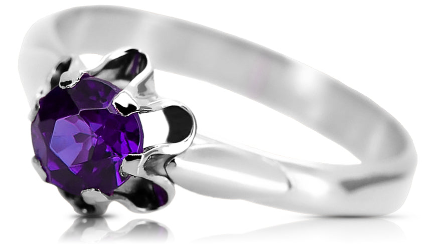 Vintage Alexandrite Ring in Sterling Silver (vrc094s-ax)