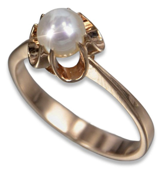 Vintage Pearl Ring in 14K Rose Gold (vrpr001r) — full view of the piece