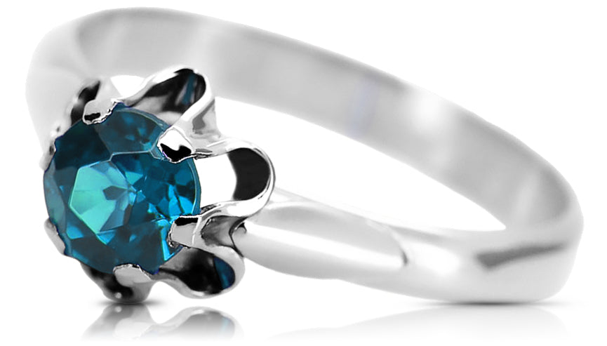 Vintage Aquamarine Craft Ring in Sterling Silver (vrc094s-aq)
