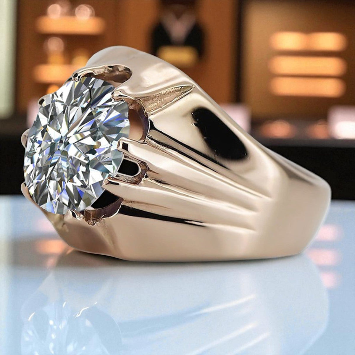 Vintage Zircon Cubic Ring in 14K Rose Gold (vrc016r-zi)