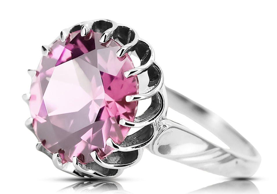 Vintage Amethyst Ring in Sterling Silver (vrc035s-am) — close-up of the hallmark on the inner band
