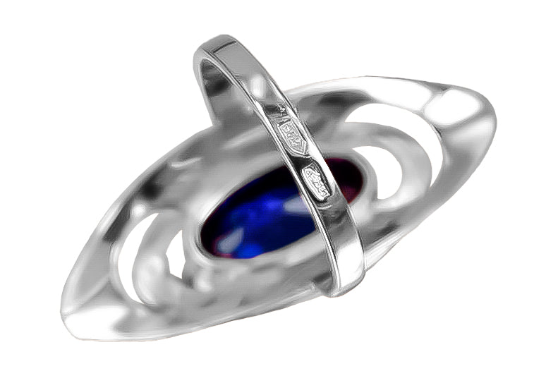 Vintage Sapphire Ring in Sterling Silver (vrc189s-sp) — full view of the piece