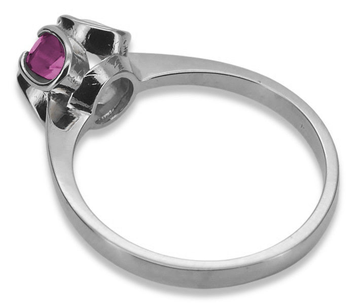 Vintage Amethyst Ring in Sterling Silver (vrc348s-am) — close-up of the hallmark on the inner band