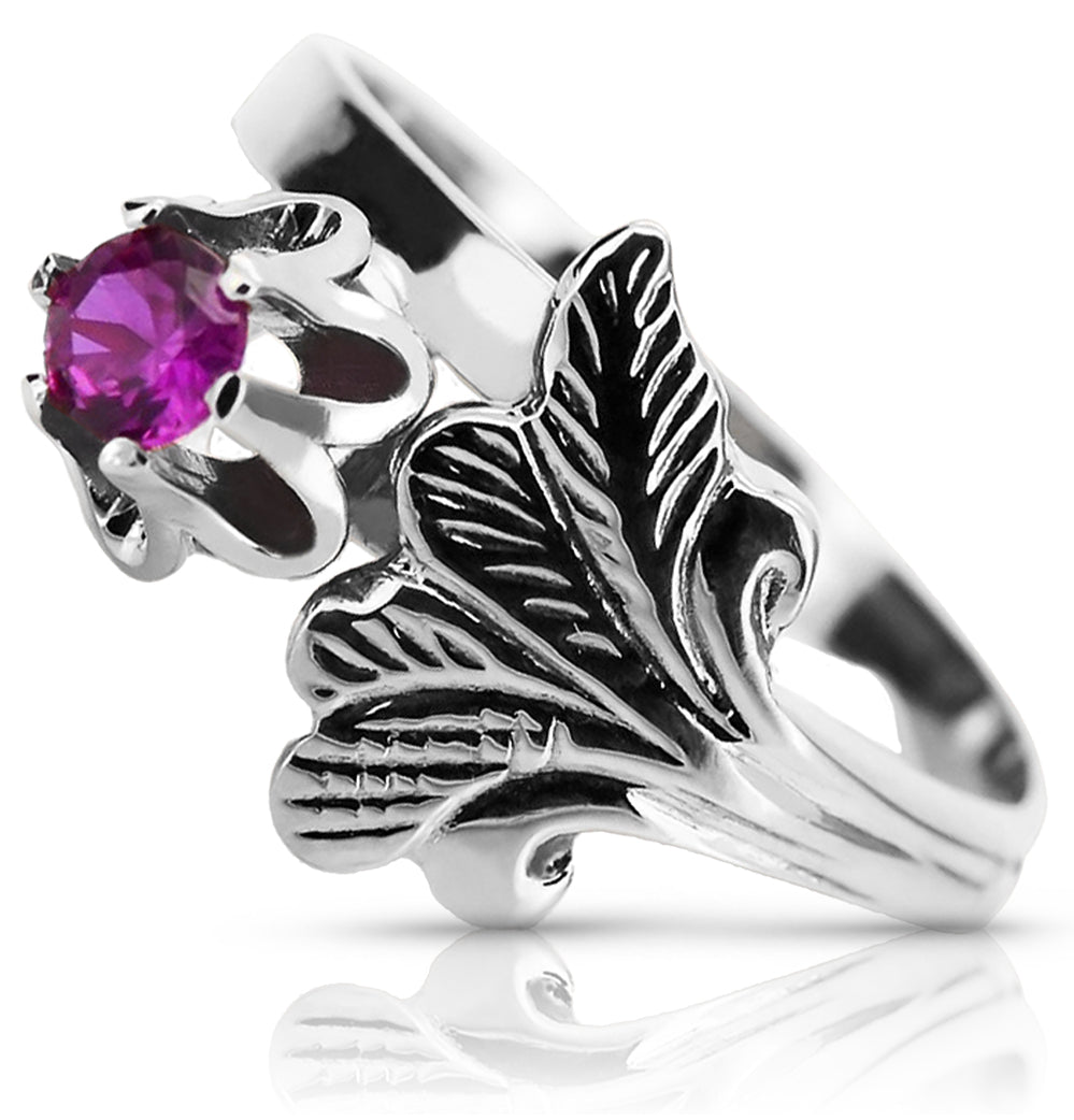 Vintage Ruby Ring in Sterling Silver (vrc169s-rb)