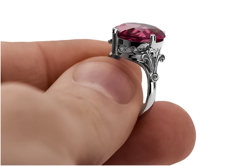 Vintage Ruby Ring in Sterling Silver (vrc369s-rb) — full view of the piece