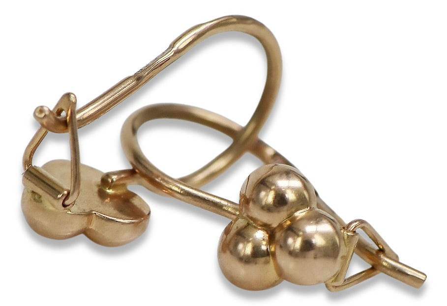 Vintage Ball Earrings in 14K Rose Gold (ven198) — view 3