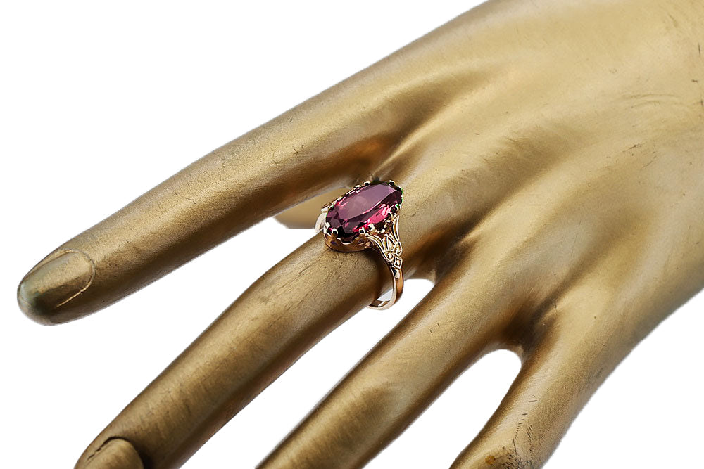Vintage Ruby Ring in 14K Rose Gold (vrc058r-rb) — full view of the piece