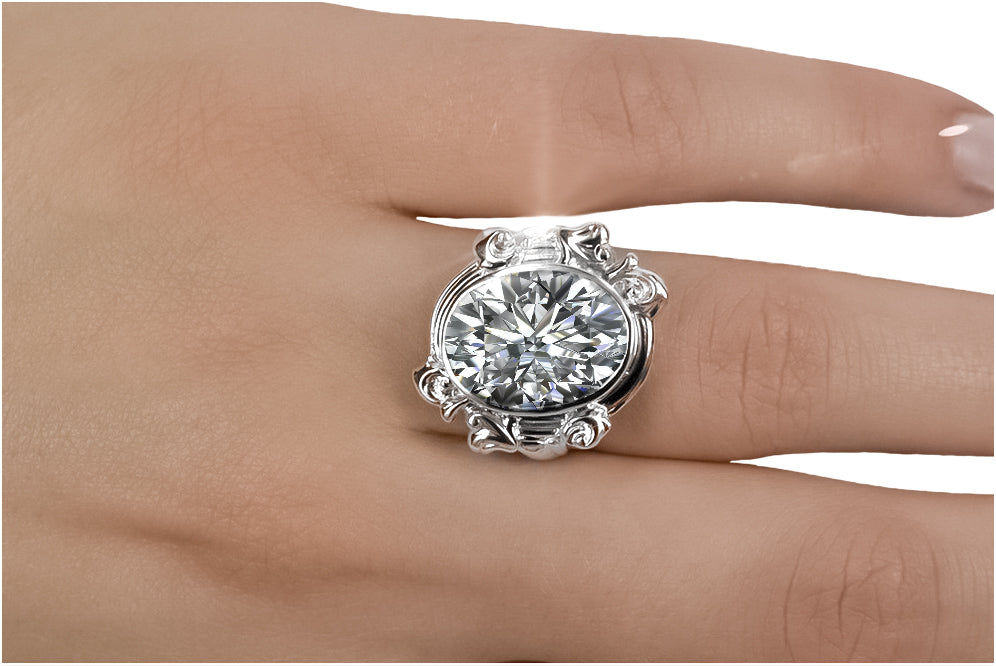 Vintage Zircon Ring in Sterling Silver (vrc100s-zi)