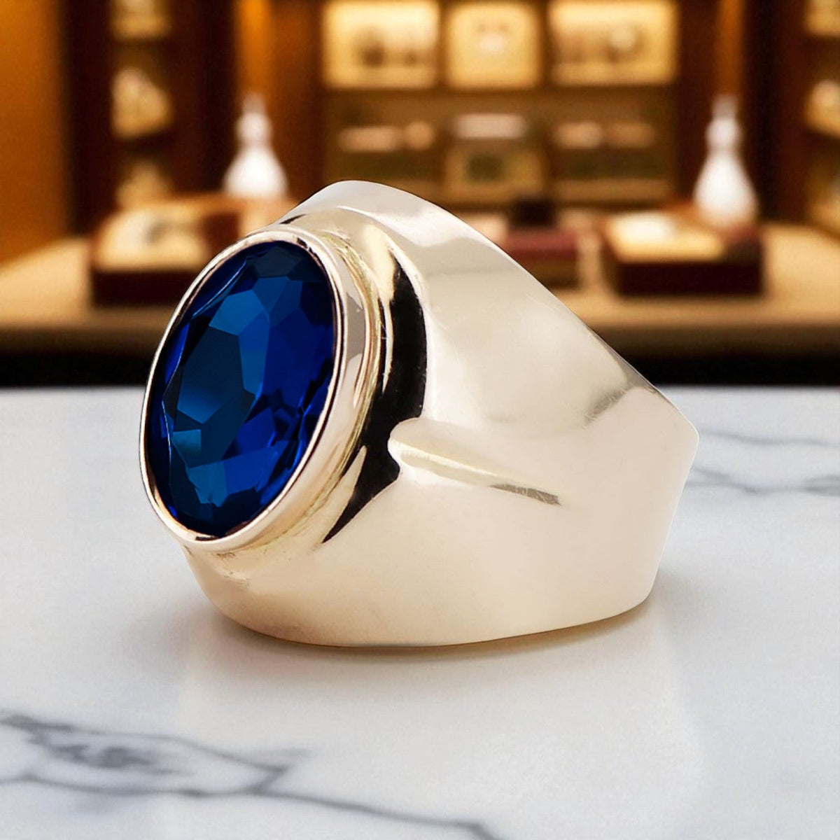 Vintage Sapphire Ring in 14K Rose Gold (vrc296r-sp)