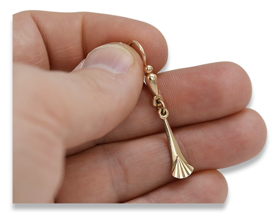Vintage Hanging Earrings in 14K Rose Gold (ven160) — view 4