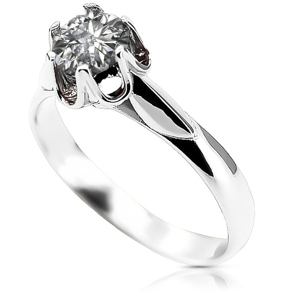 Vintage Zircon Ring in Sterling Silver (vrc122s-zi)