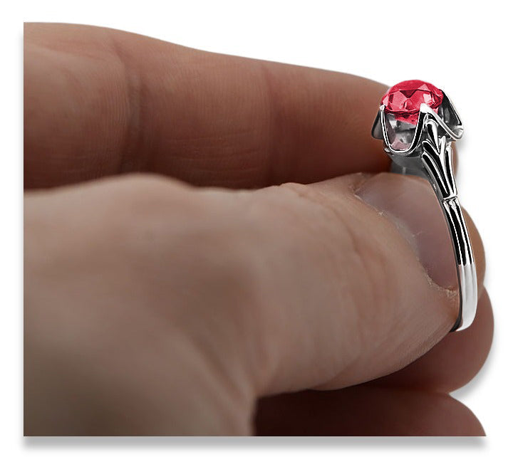 Vintage Ruby Ring in Sterling Silver (vrc023s-rb) — close-up of the hallmark on the inner band