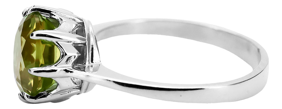 Vintage Yellow Peridot Ring in Sterling Silver (vrc157s-yp)