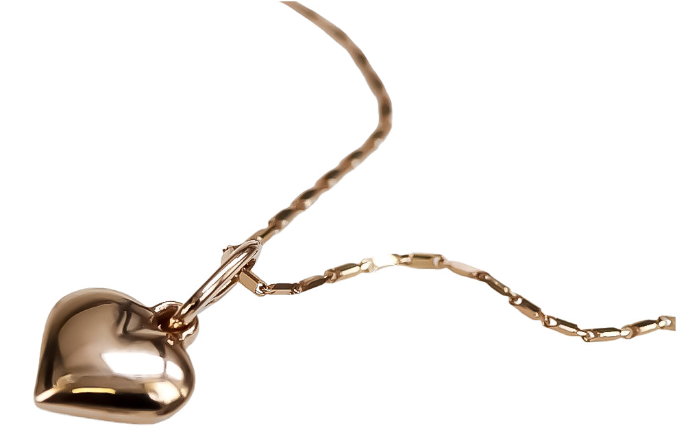 Vintage Heart Pendant in 14K Rose Gold (vpn024) — full view of the piece