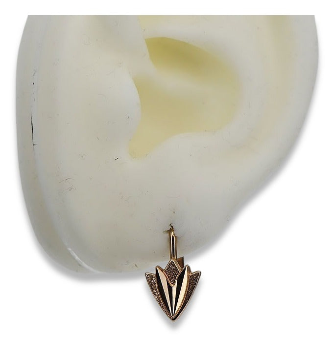 Vintage Leaf Earrings in 14K Rose Gold (ven170) — view 6
