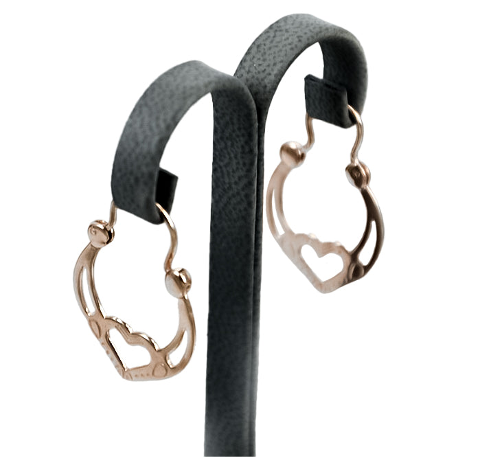 Vintage Gipsy Earrings in 14K Rose Gold (ven024) — view 4