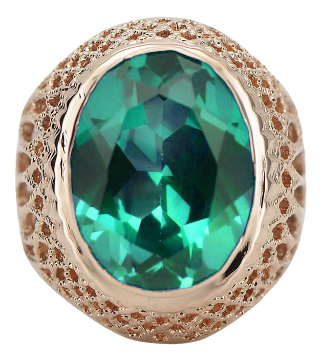 Vintage Emerald Ring in Rose Gold-Plated Sterling Silver (vrc089rp-em) — close-up of the hallmark on the inner band