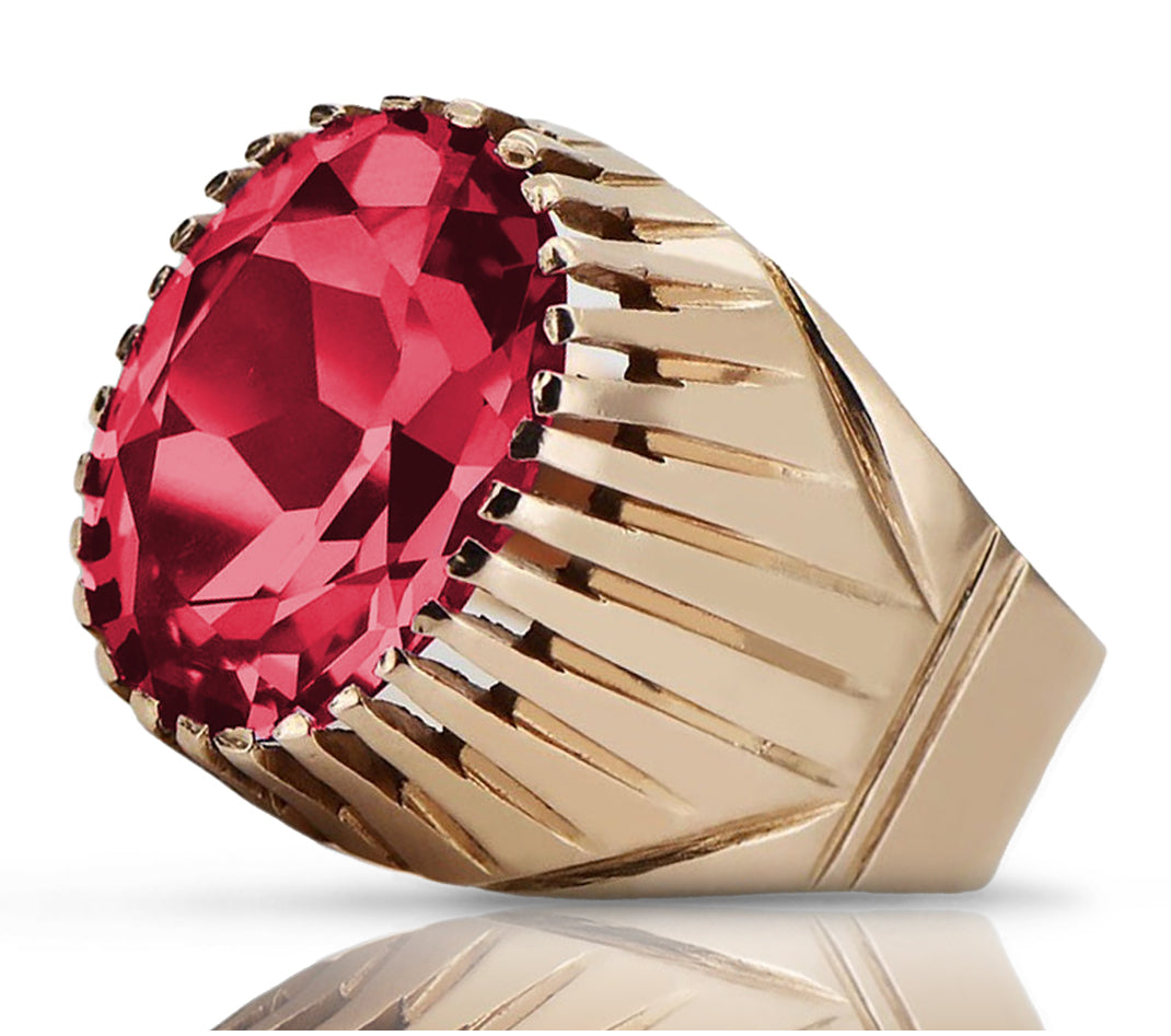 Vintage Ruby Ring in 14K Rose Gold (vrc048r-rb) — full view of the piece