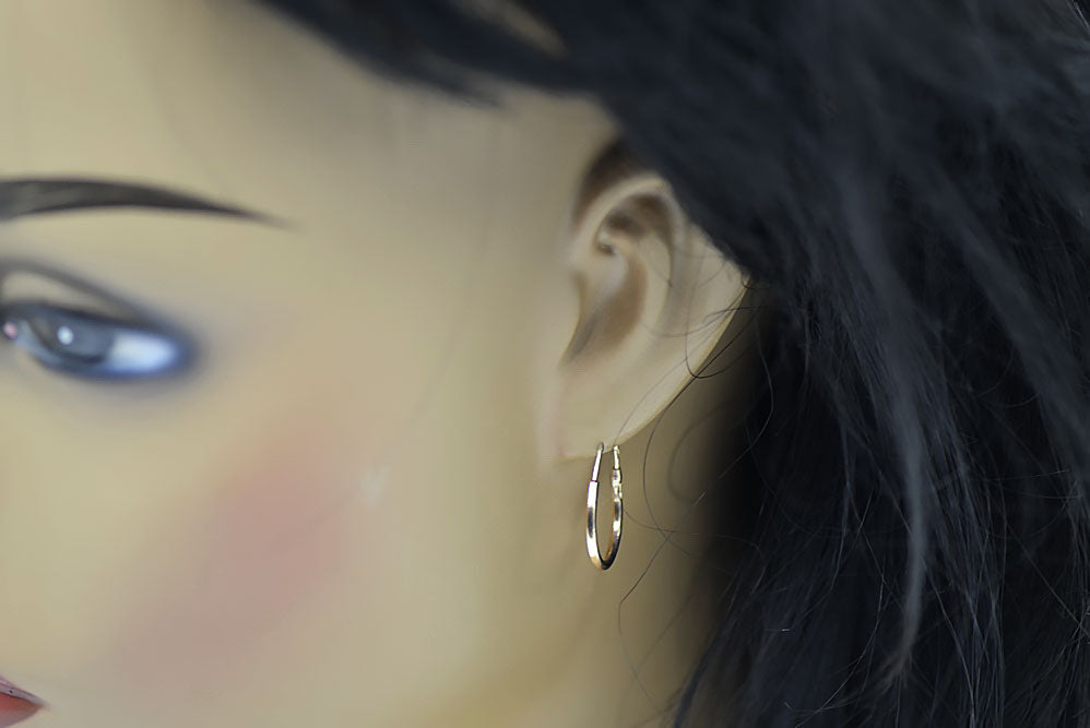 Vintage Hoops Earrings in 14K Rose Gold (ven057) — full view of the piece