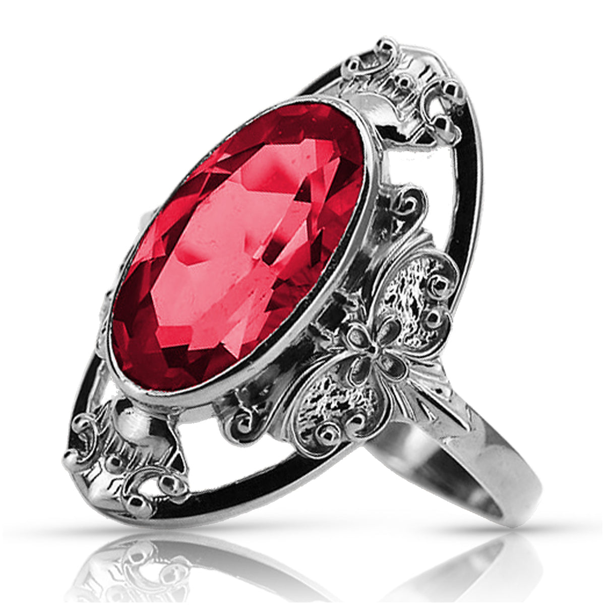 Vintage Ruby Ring in Sterling Silver (vrc014s-rb) — close-up of the hallmark on the inner band