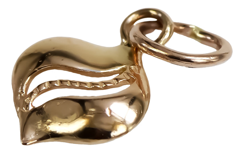 Vintage Leaf Pendant in 14K Rose Gold (vpn005) — full view of the piece
