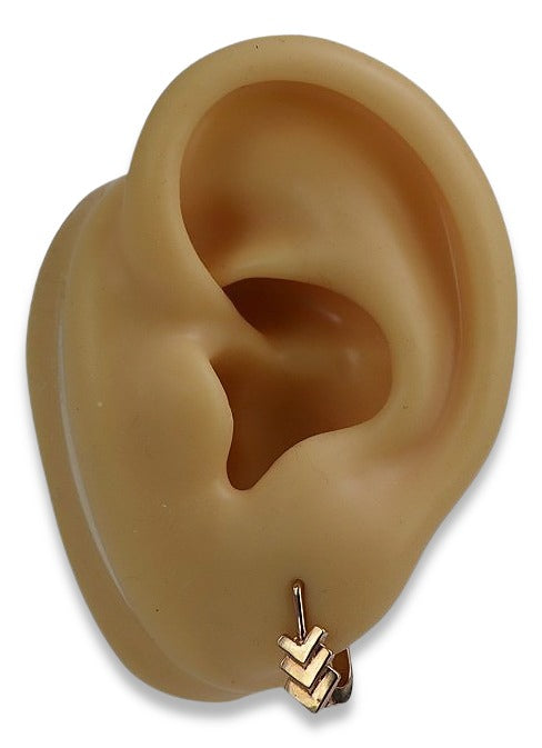 Vintage Leaf Earrings in 14K Rose Gold (ven100) — view 7