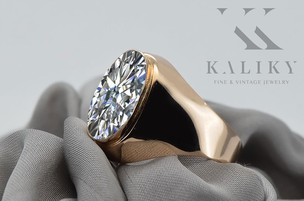 Vintage Zircon Ring in 14K Rose Gold (vrc077r-zi) — close-up of the hallmark on the inner band