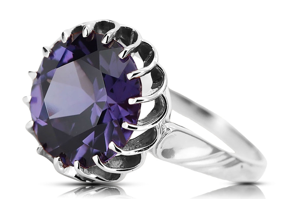 Vintage Alexandrite Ring in Sterling Silver (vrc035s-ax) — close-up of the hallmark on the inner band