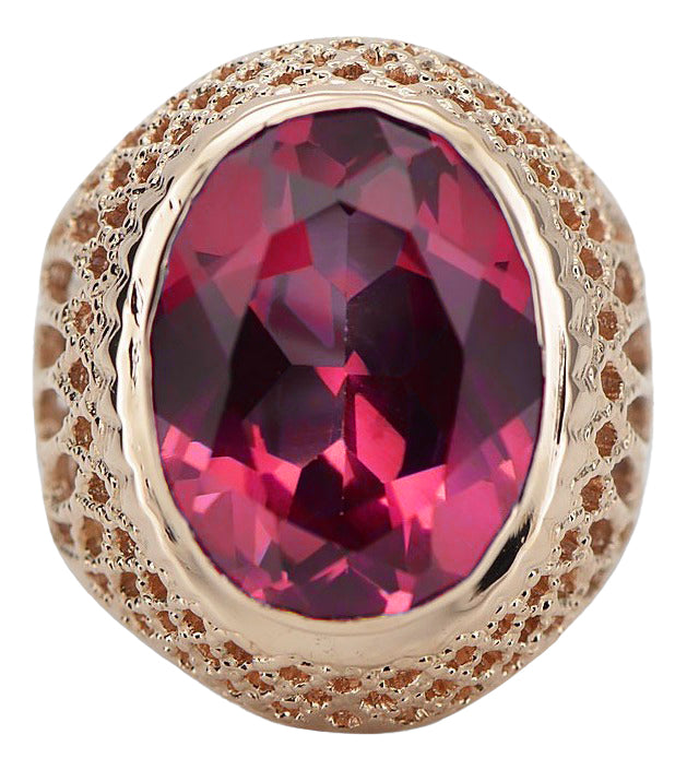 Vintage Ruby Ring in Rose Gold-Plated Sterling Silver (vrc089rp-rb) — close-up of the hallmark on the inner band