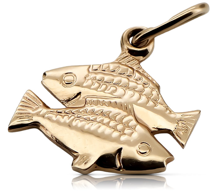 Vintage Pendant Made Fish Zodiac Vzp Pendant in 14K Rose Gold (1v3bc5)