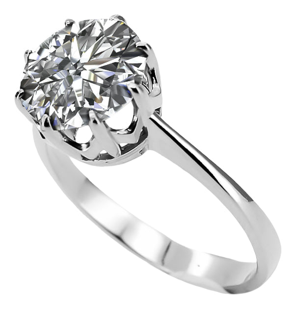 Vintage Zircon Craft Ring in Sterling Silver (vrc157s-zi) — close-up of the stone and setting