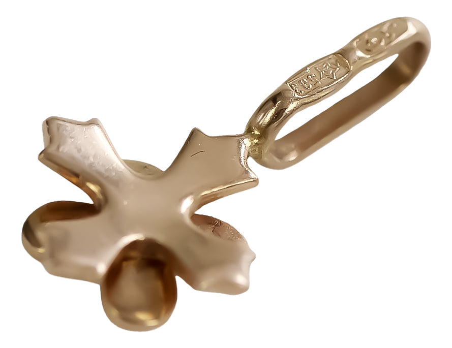 Vintage Flower Pendant in 14K Rose Gold (vpn043) — view 3