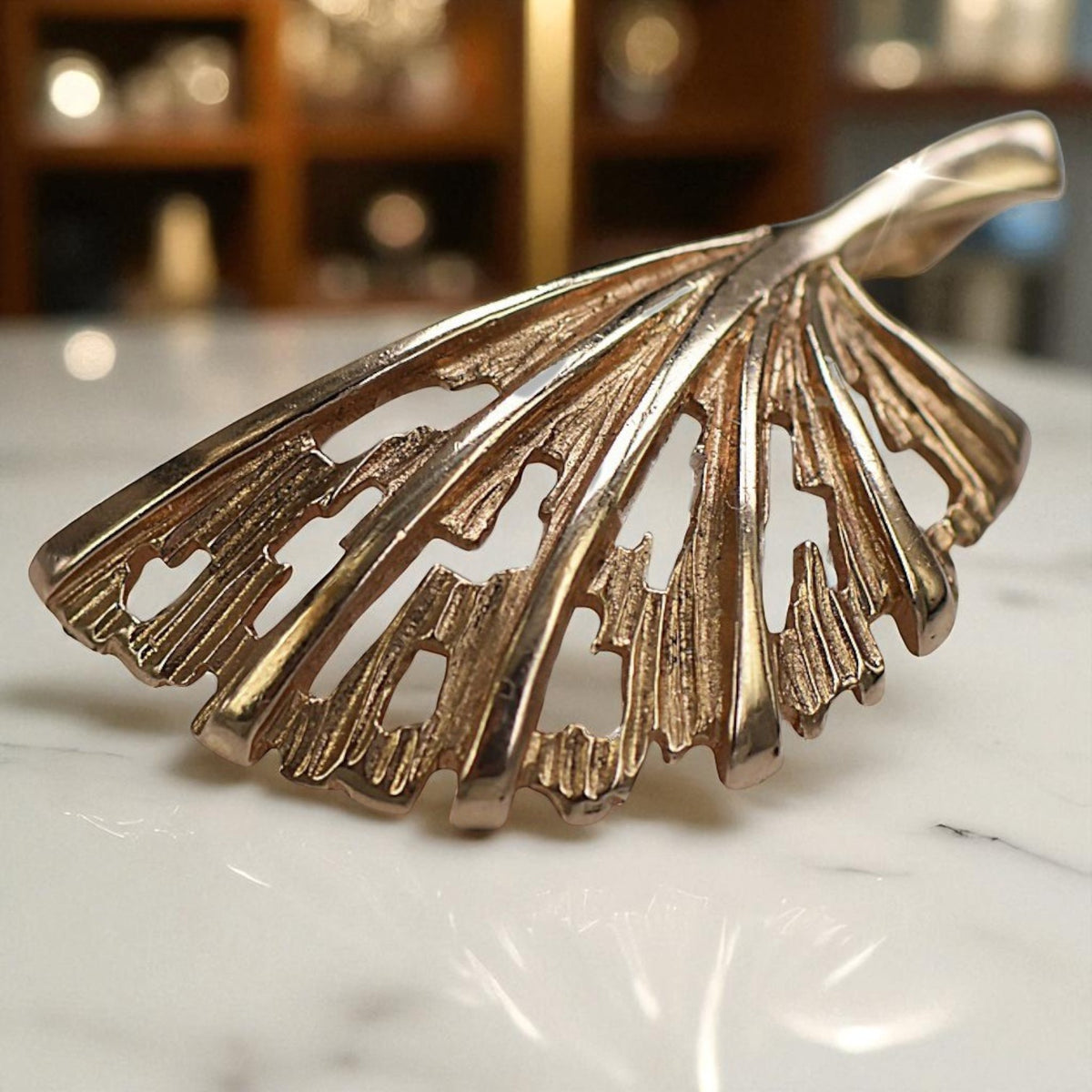 Vintage Leaf Pendant in 14K Rose Gold (vpn015)