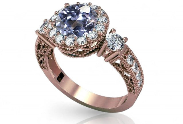 Vintage Alexandrite Ring in 14K Rose Gold (crc003r-ax)