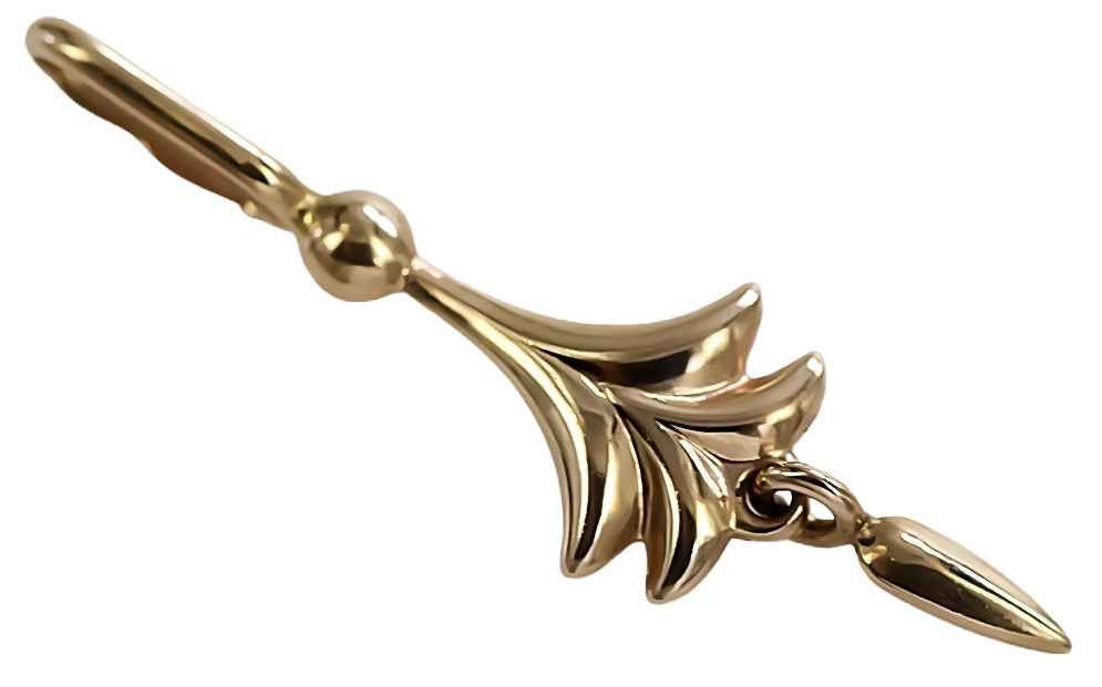 Vintage Leaf Pendant in 14K Rose Gold (vpn051) — view 4