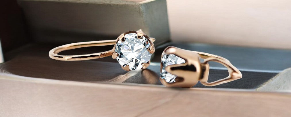 Vintage Zircon Earrings in 14K Rose Gold (vec056r-zi) — full view of the piece