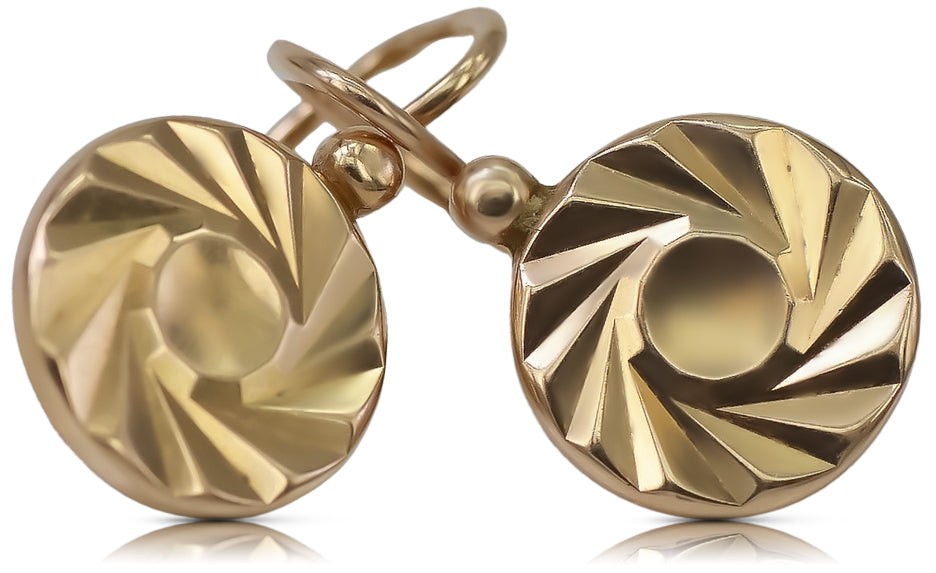 Vintage Hoops Earrings in 14K Rose Gold (ven204) — view 2