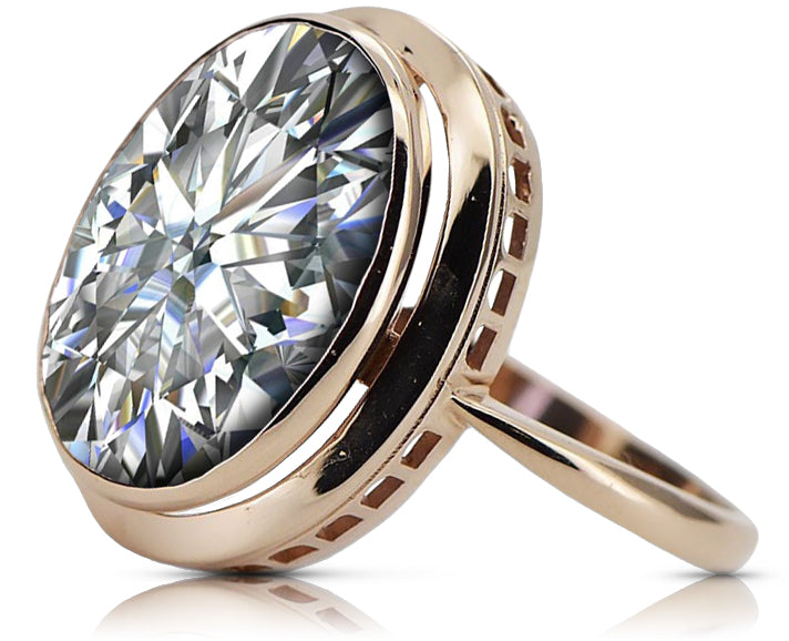 Vintage Zircon Ring in 14K Rose Gold (vrc285r-zi) — full view of the piece