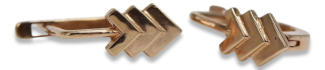 Vintage Leaf Earrings in 14K Rose Gold (ven100) — view 9