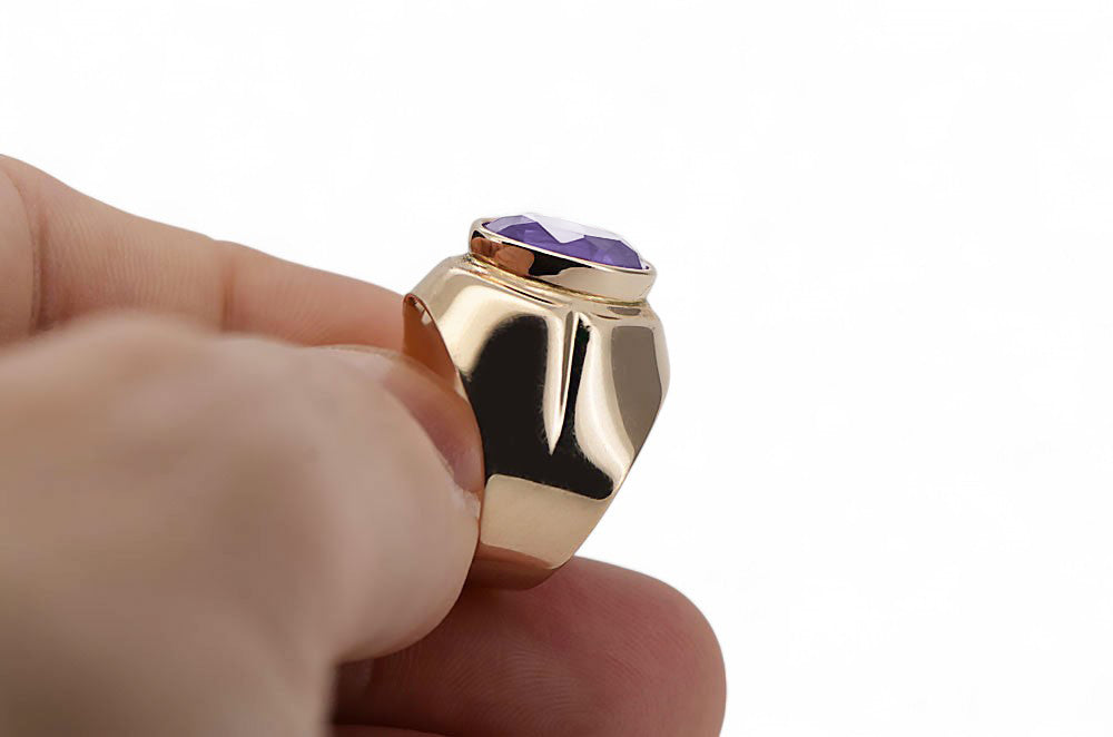 Vintage Alexandrite Ring in 14K Rose Gold (vrc296r-ax) — full view of the piece
