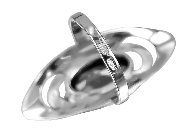 Vintage Zircon Oval Cubic Zirconia Ring in Sterling Silver (vrc189s-zi) — full view of the piece