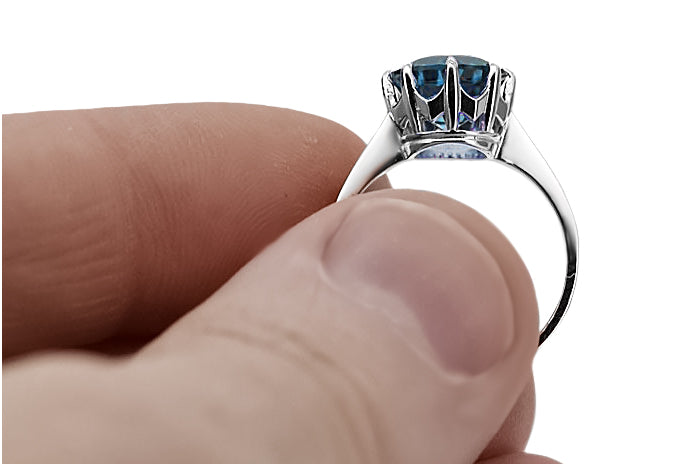 Vintage Aquamarine Ring in Sterling Silver (vrc157s-aq) — full view of the piece