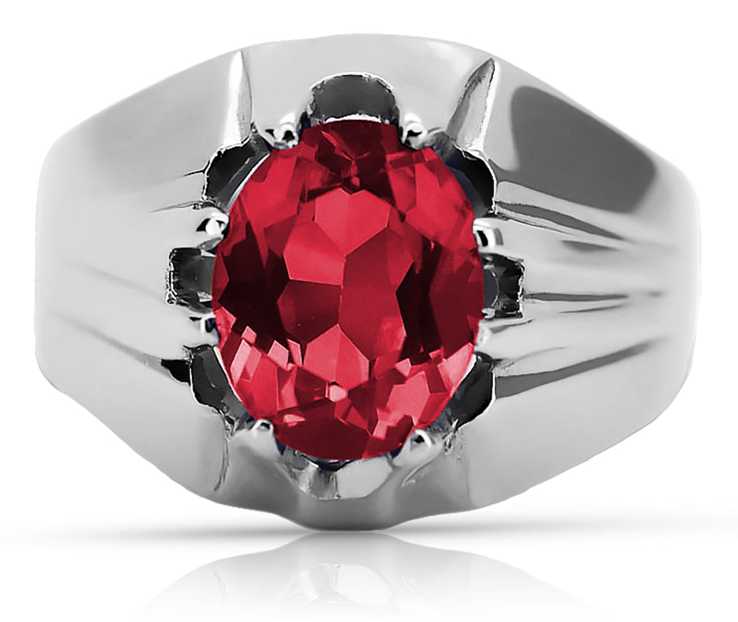 Vintage Ruby Ring in Sterling Silver (vrc016s-rb) — full view of the piece