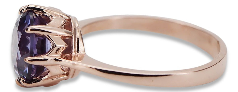 Vintage Alexandrite Ring in 14K Rose Gold (vrc157r-ax) — back view with the clasp