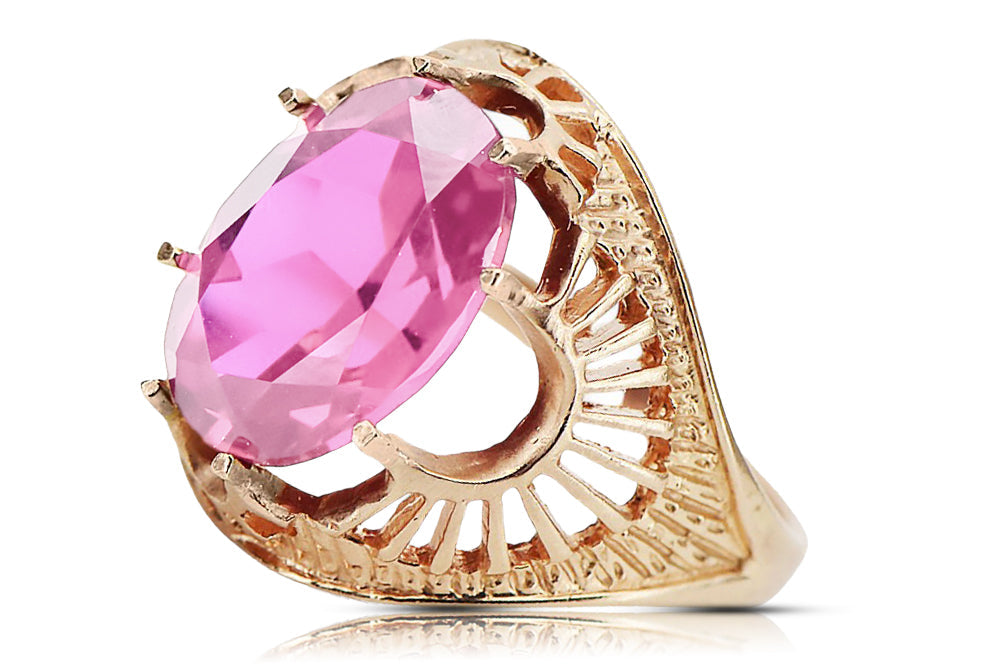 Vintage Amethyst Ring in 14K Rose Gold (vrc003r-am) — full view of the piece