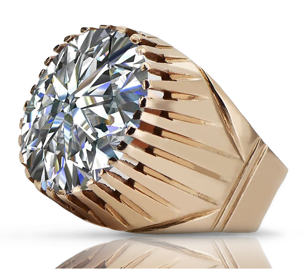 Vintage Zircon Ring in 14K Rose Gold (vrc048r-zi) — full view of the piece